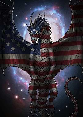 American Flag Dragon Space