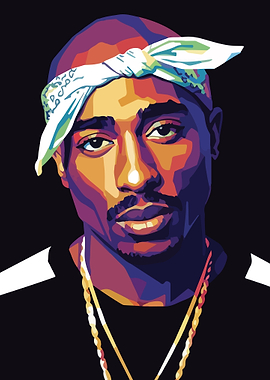 Tupac Shakur Colorful Portrait