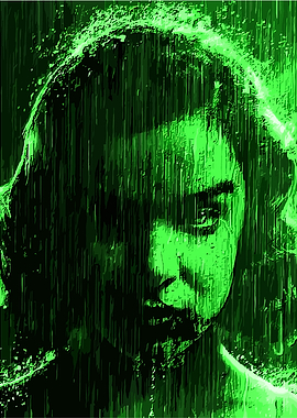 Green Portrait in Rain