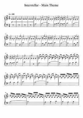 Interstellar Main Theme Sheet Music