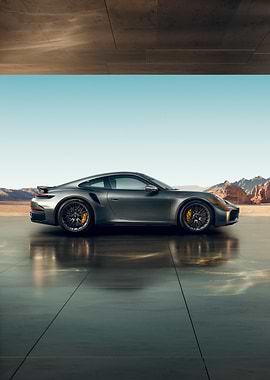 Sleek Porsche 911 Reflects Desert Horizon