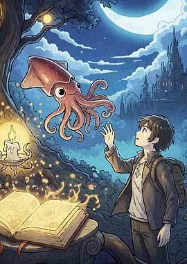 Boy and Squid Fantasy