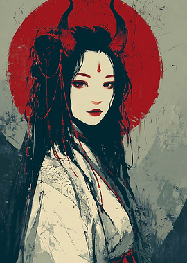 Demon Geisha with Horns