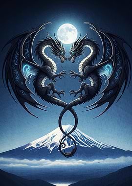 Dragon Pair Mount Fuji