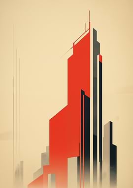 Vintage Abstract Cityscape