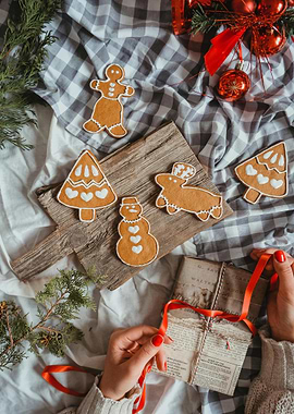 Festive Gingerbread Cookies and Gift Wrapping