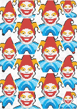 Pixelated Clown Pattern