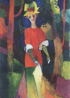 Woman in Hat, Expressionist Painting