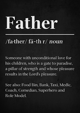 Father Definition Typography Art