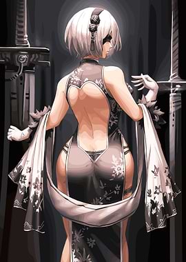 2B Nier Automata Back View