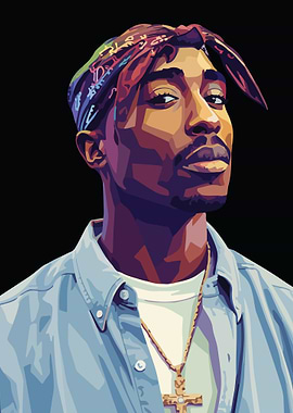 Tupac Shakur Portrait Digital Art