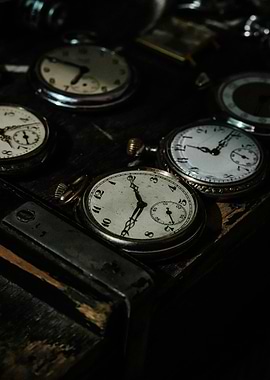 Vintage Pocket Watches Still Life