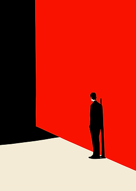 Silhouette of a Man in Suit