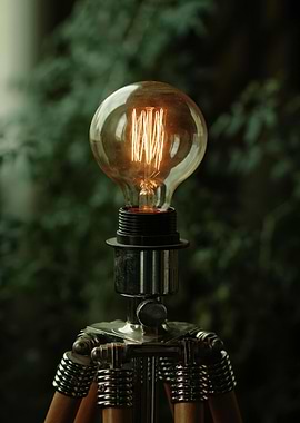 Vintage Style Light Bulb on Stand
