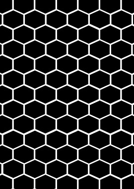 Black and White Hexagon Pattern