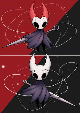 Hollow Knight character art split design