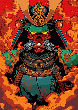 Samurai Skull Mask Warrior