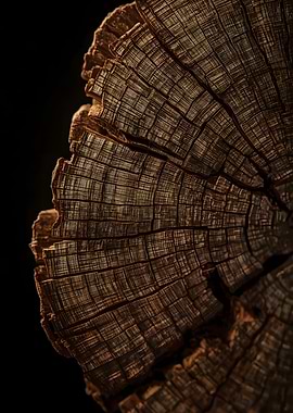 Detailed Tree Stump Cross-Section - Natural Wood