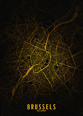 Brussels Golden City Map