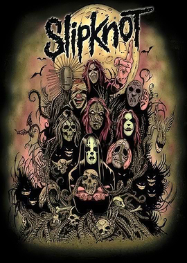 Slipknot Band Illustration with Masks