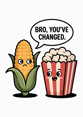 Corn and Popcorn Cartoon Transformation