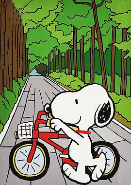 Snoopy on a Bike Ride