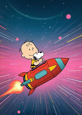 Charlie Brown and Snoopy in Space