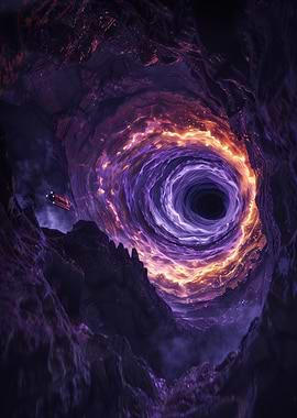 Abstract Purple and Orange Vortex