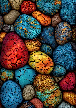 Colorful Cracked Stone Texture