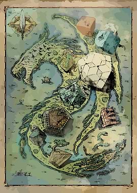 Dragon Fantasy Map