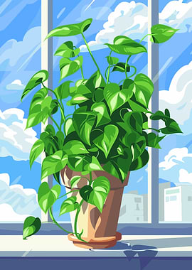 Potted Plant by the Window