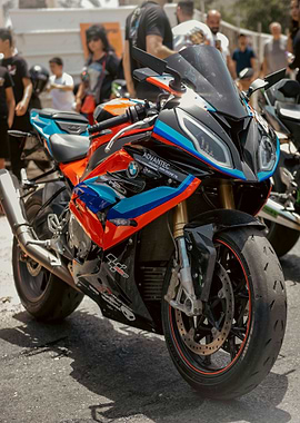 BMW Motorcycle with Custom Paint Job