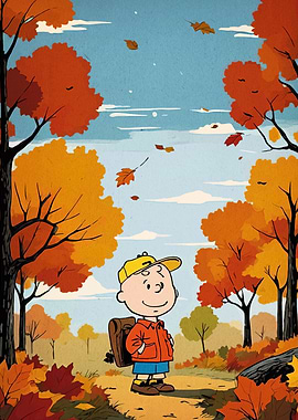 Charlie Brown in Autumn Landscape