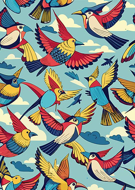 Colorful Birds Pattern