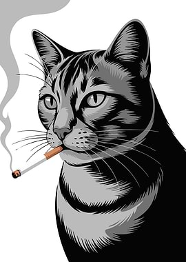 Cat With A Cigarette