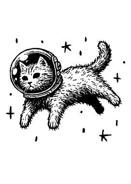 Astronaut Cat in Space