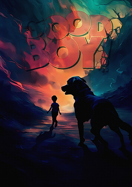 Good Boy: Dog and Child Silhouette