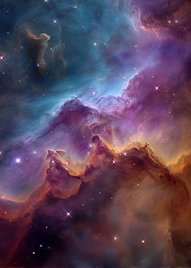 Colorful Nebula with Stars