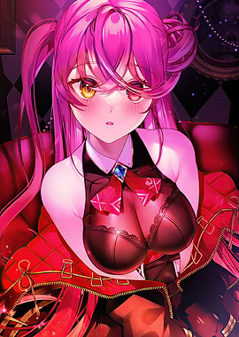 Anime Girl with Pink Hair