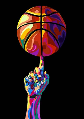 Colorful Basketball Spin Art