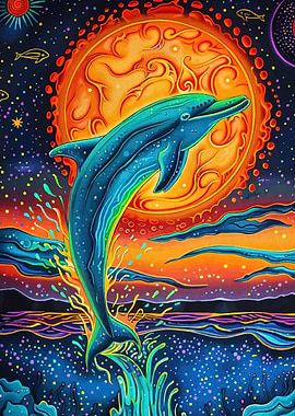 Psychedelic Dolphin Ocean