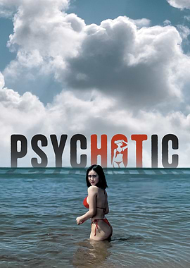 Psychotic Beach Scene with Woman