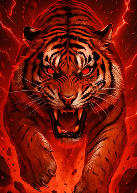 Fierce Tiger Red Eyes