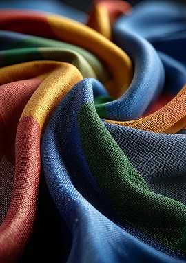 Colorful Striped Fabric Swirl