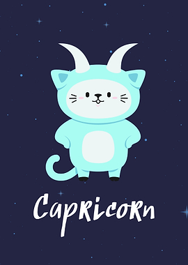 Cute Capricorn Zodiac Sign Illustration