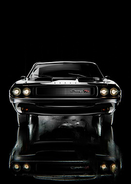 Black Dodge Charger R/T Front View