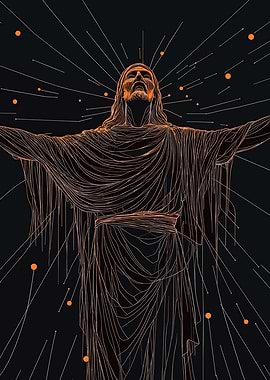 Jesus Christ Line Art Illustration