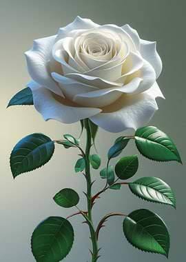 Elegant White Rose Blossom
