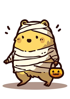 Cute Mummy Hamster with Candy Bucket