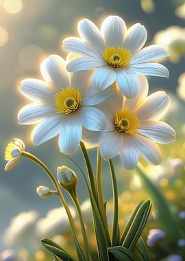 White Daisies in a Sunny Field